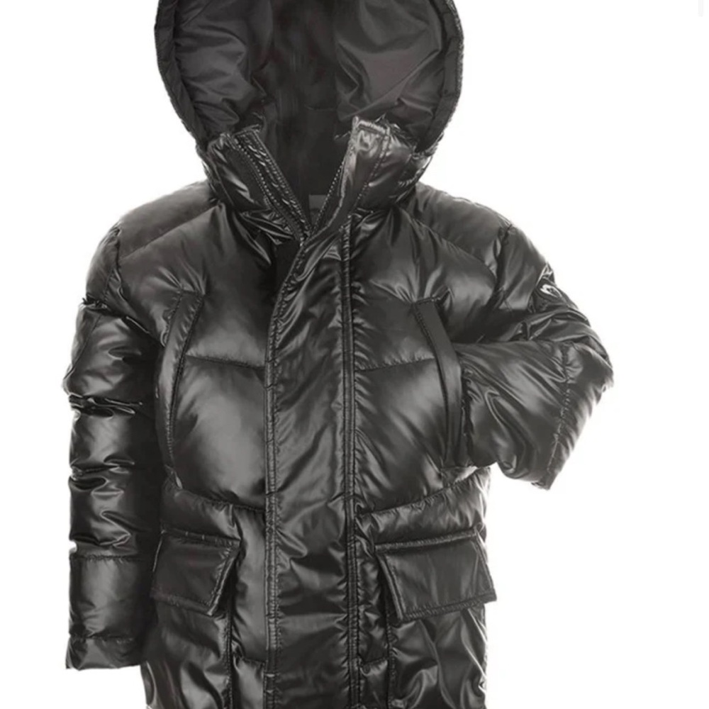 Appaman Black Puffer Jacket with Hood and Quilted Design